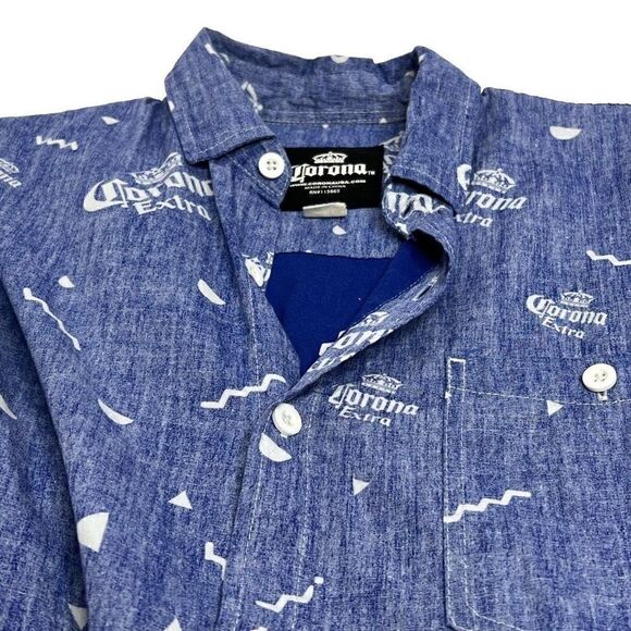 Corona beer logo short sleeve button up shirt size S - Picture 4 of 11